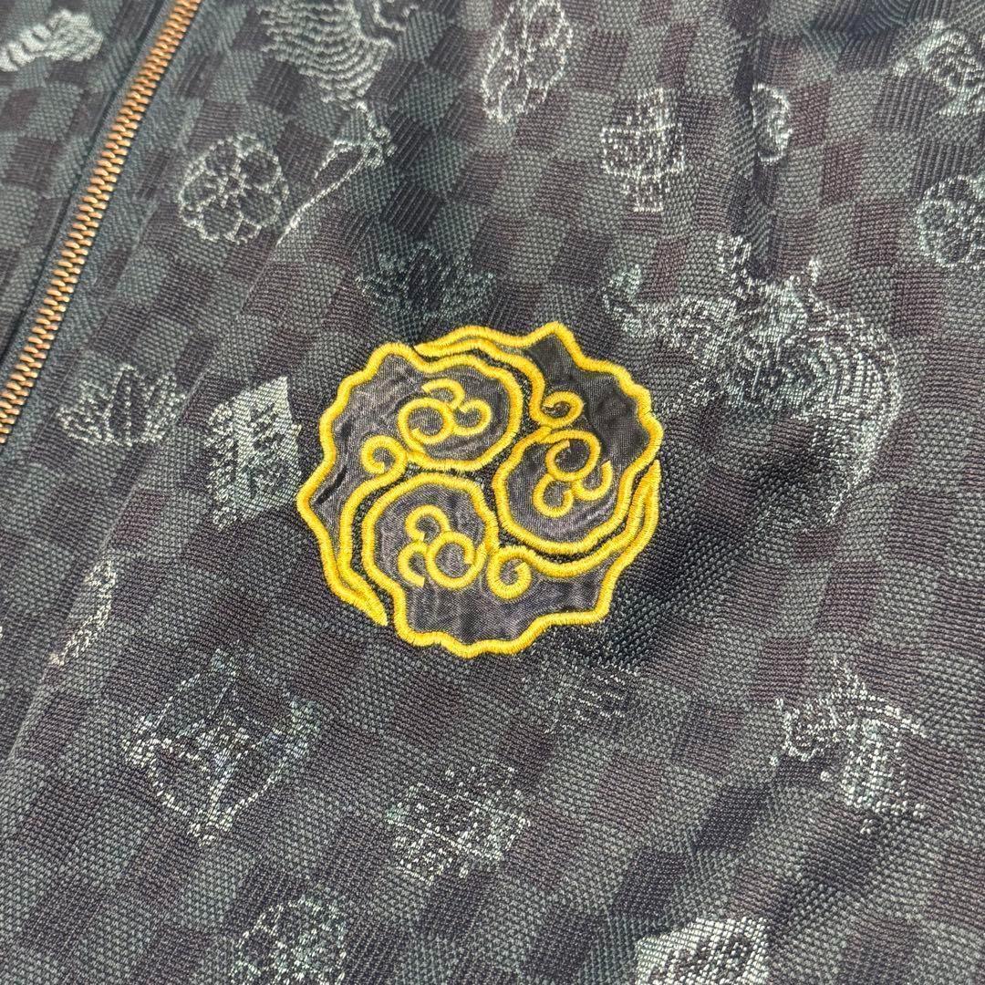 人気Lサイズ★オニツカタイガー トラックジャケット スリーブロゴ 総柄 刺繍 虎