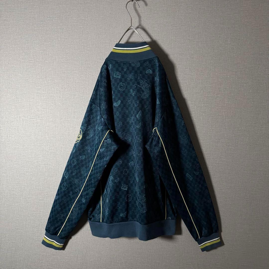 人気Lサイズ★オニツカタイガー トラックジャケット スリーブロゴ 総柄 刺繍 虎