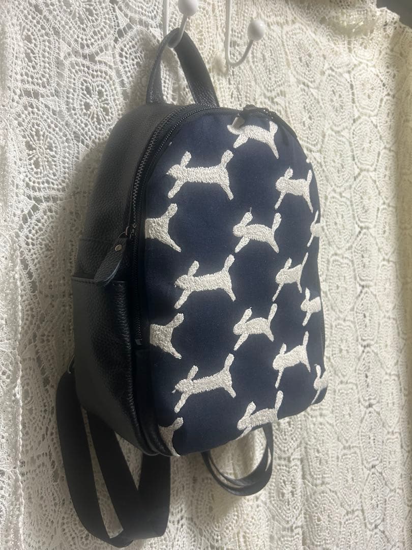 51112Aミナペルホネンハーフハンドメイド 本革リュックrun run run