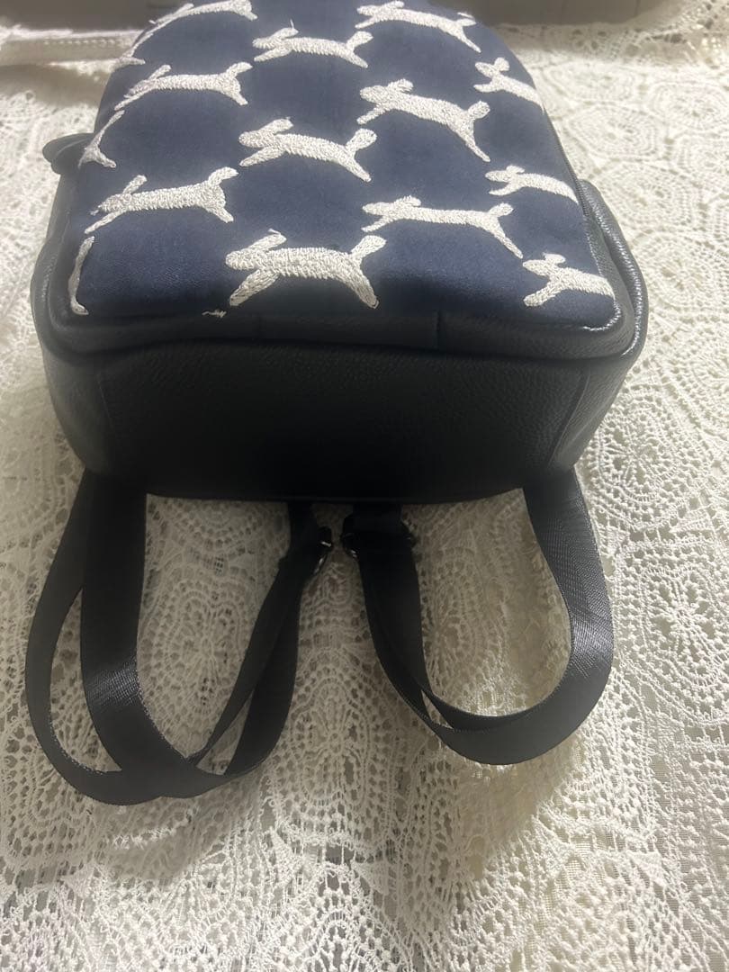 51112Aミナペルホネンハーフハンドメイド 本革リュックrun run run