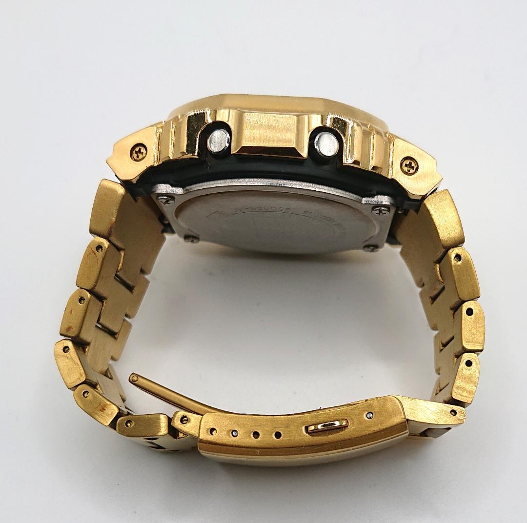 美品CASIO G-SHOCK DW-5600BB ゴールドベゼルクォーツ可動品