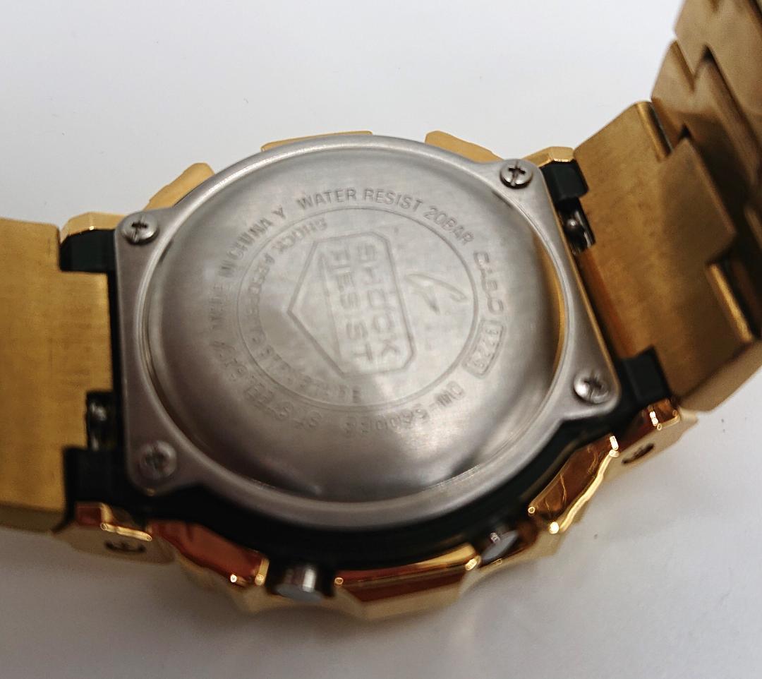 美品CASIO G-SHOCK DW-5600BB ゴールドベゼルクォーツ可動品