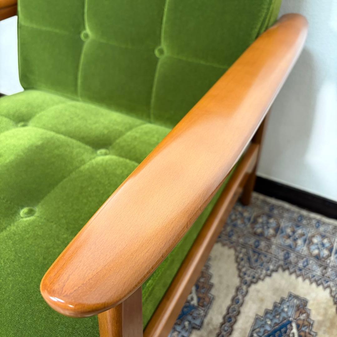 専用　25年製 美品 カリモク60 Kチェア モケットグリーン 1シーター 1P