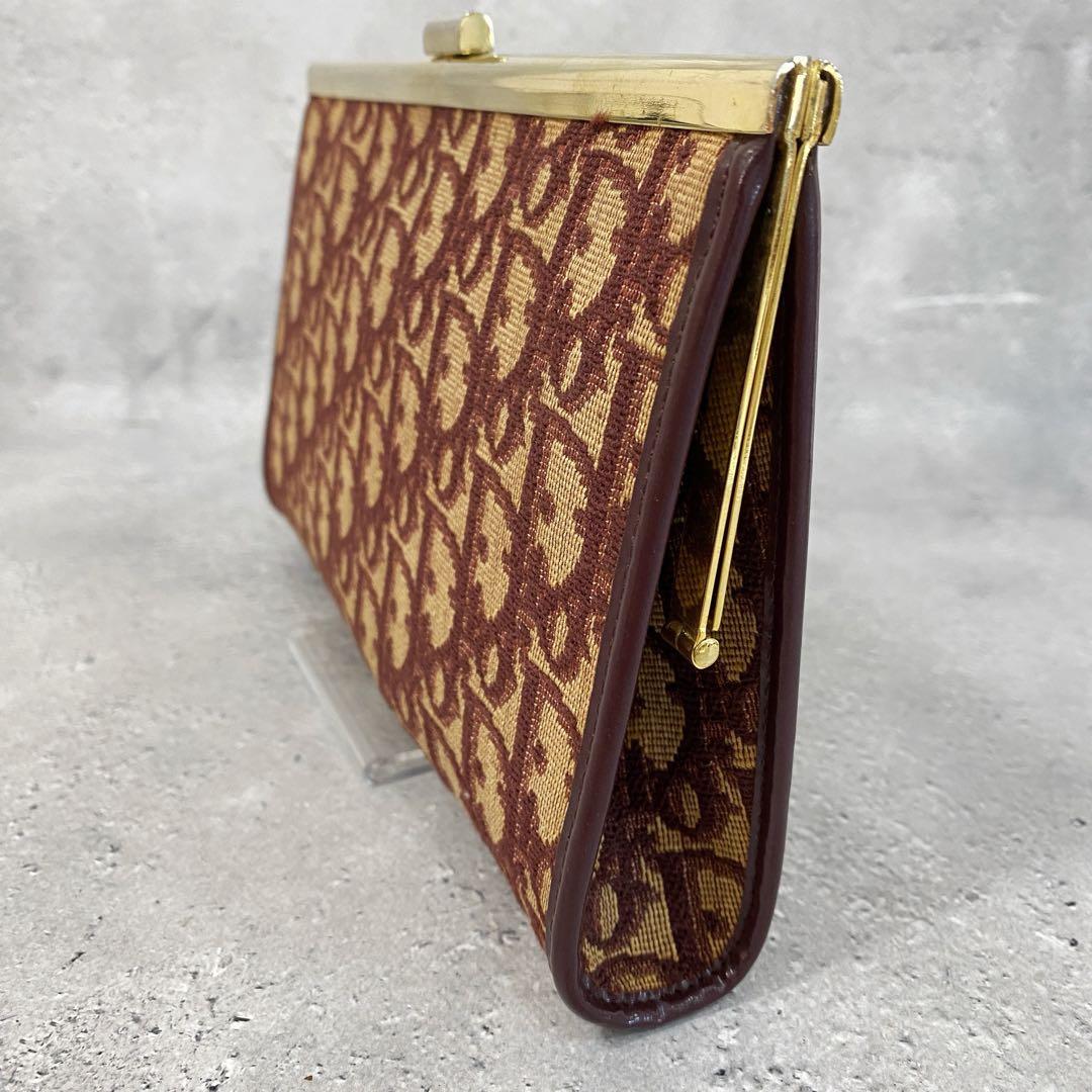 美品 Christian Dior トロッター がま口 クラッチバッグ ポーチ