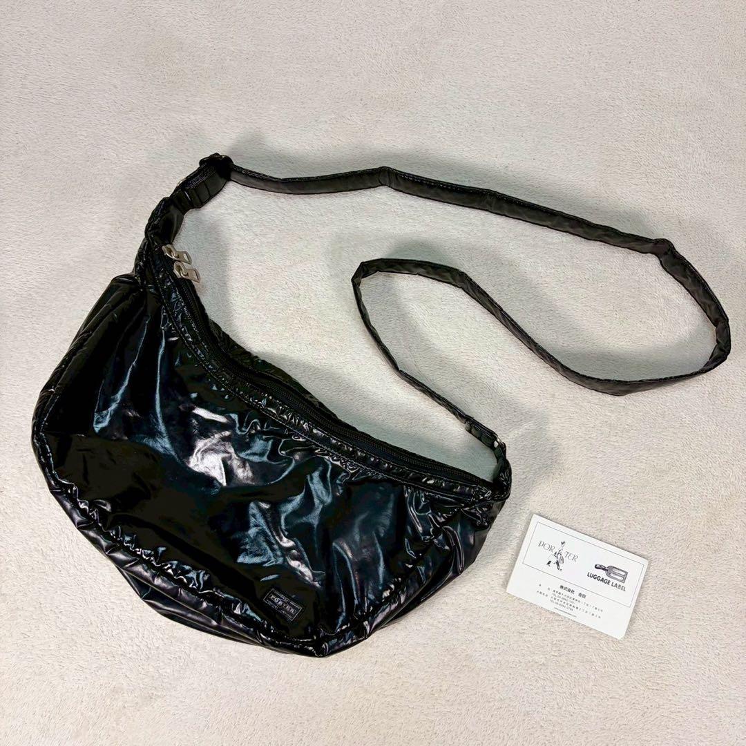 【美品✨】廃盤ポーターガール ボンボン ショルダーバッグ ハーフムーン　ナイロン