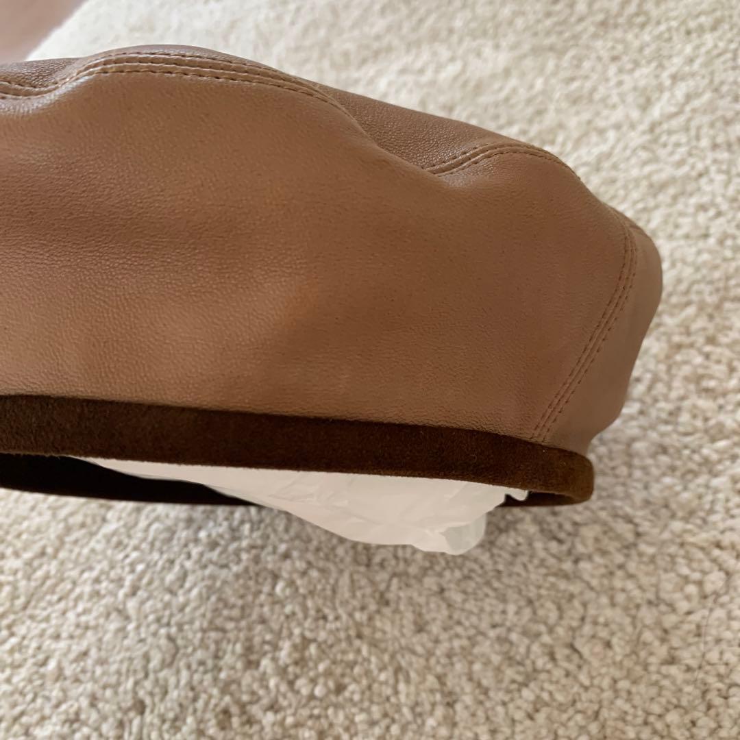 FUMIKA UCHIDA ベレー帽 ブラウン レザー　美品