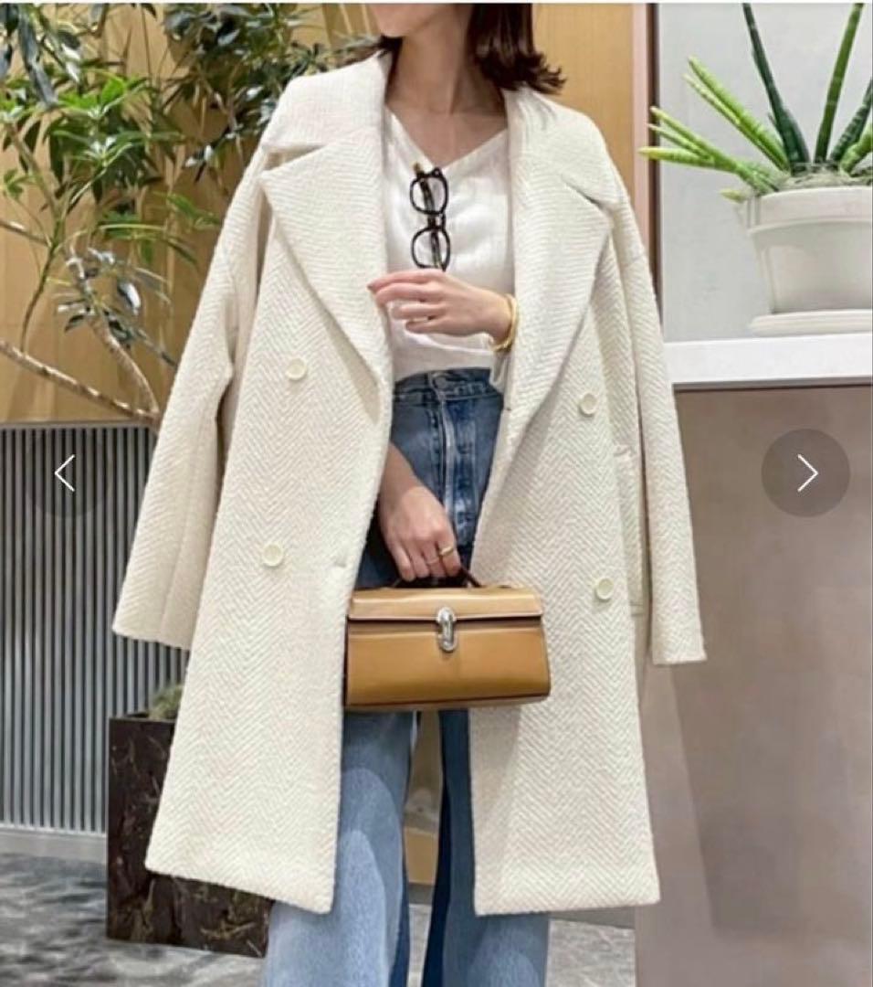 新品　Plage GIOLICA ヘリンボン コクーンコート