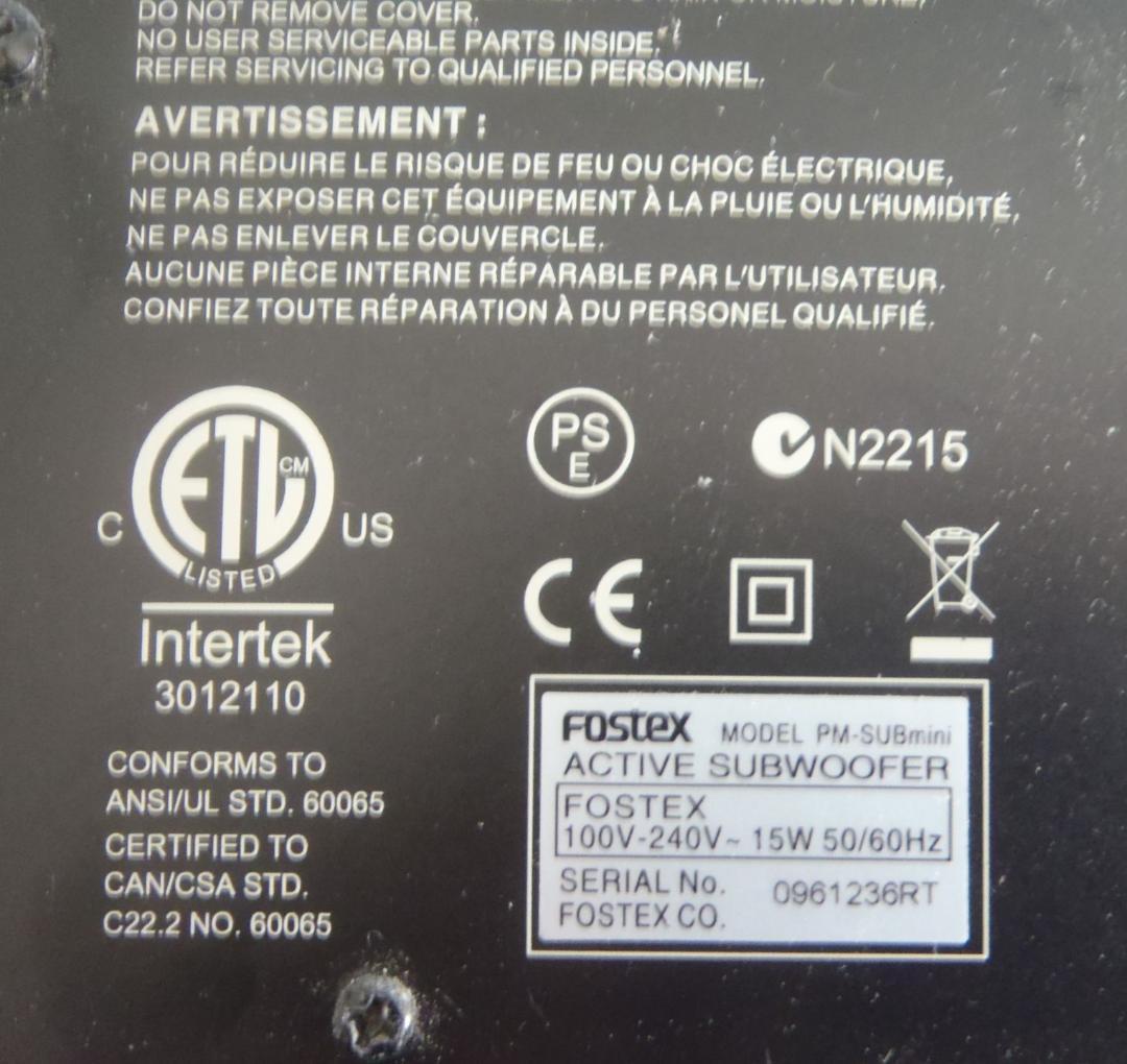 fostex PM-SUBmini　訳あり品