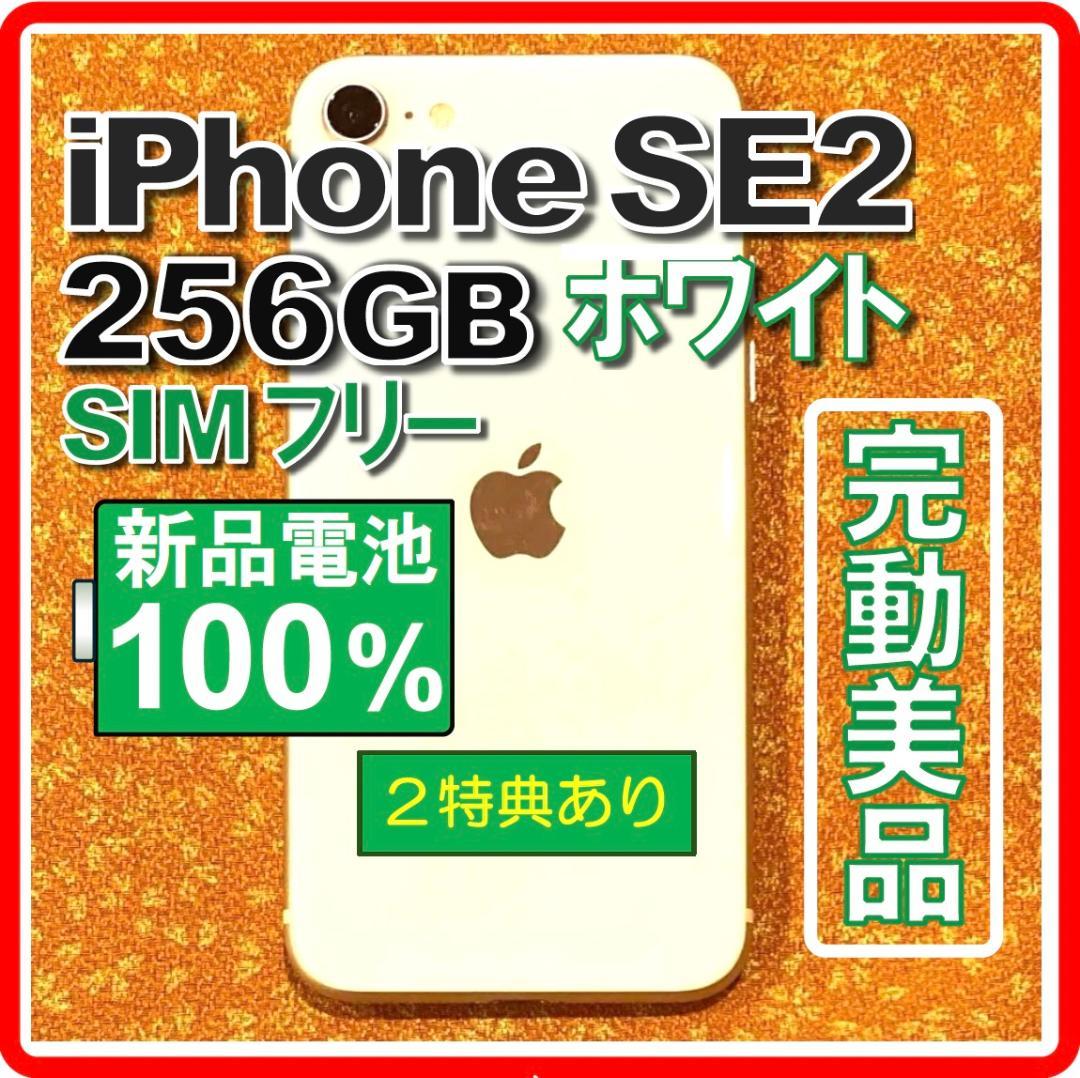 大容量完動美品❣️iPhoneSE2 256GB バッテリー100% 選べる２特典