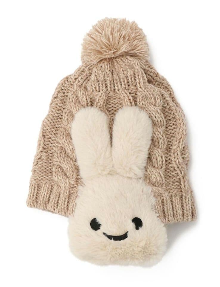 CUNE　キューン　ウサギが耳にいるニット帽　ベージュ　試着のみ