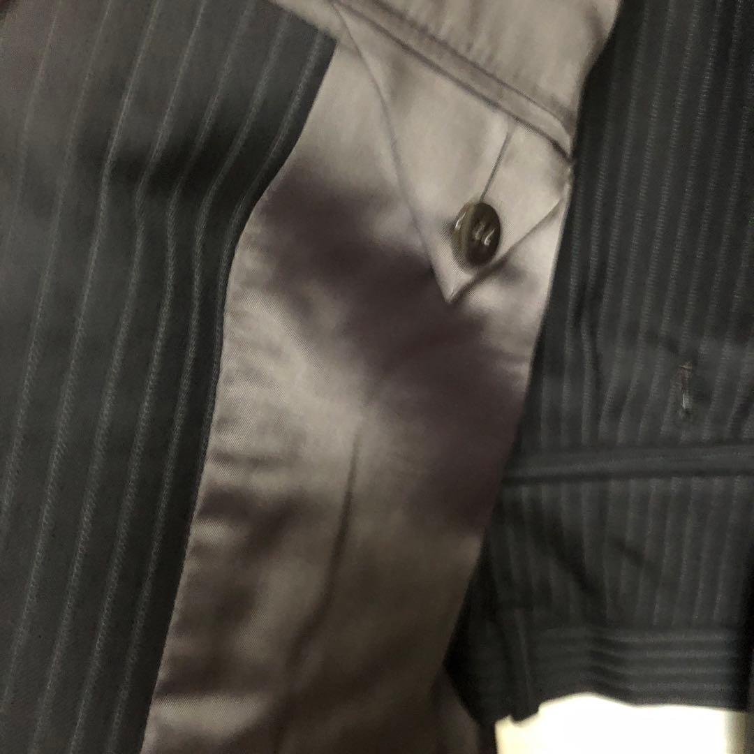 リクエス値下ほぼ未使用日本製DURBANチャコールグレーストライプ スーツAB5