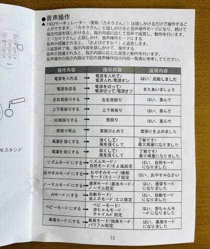 Ｊ【中古品】カキク スタンド型サーキュレーター 音声操作付き