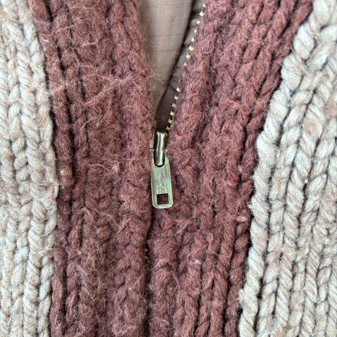 70年代 FROSTLINE カウチンセーター ライナーダウン付き タロンジップ