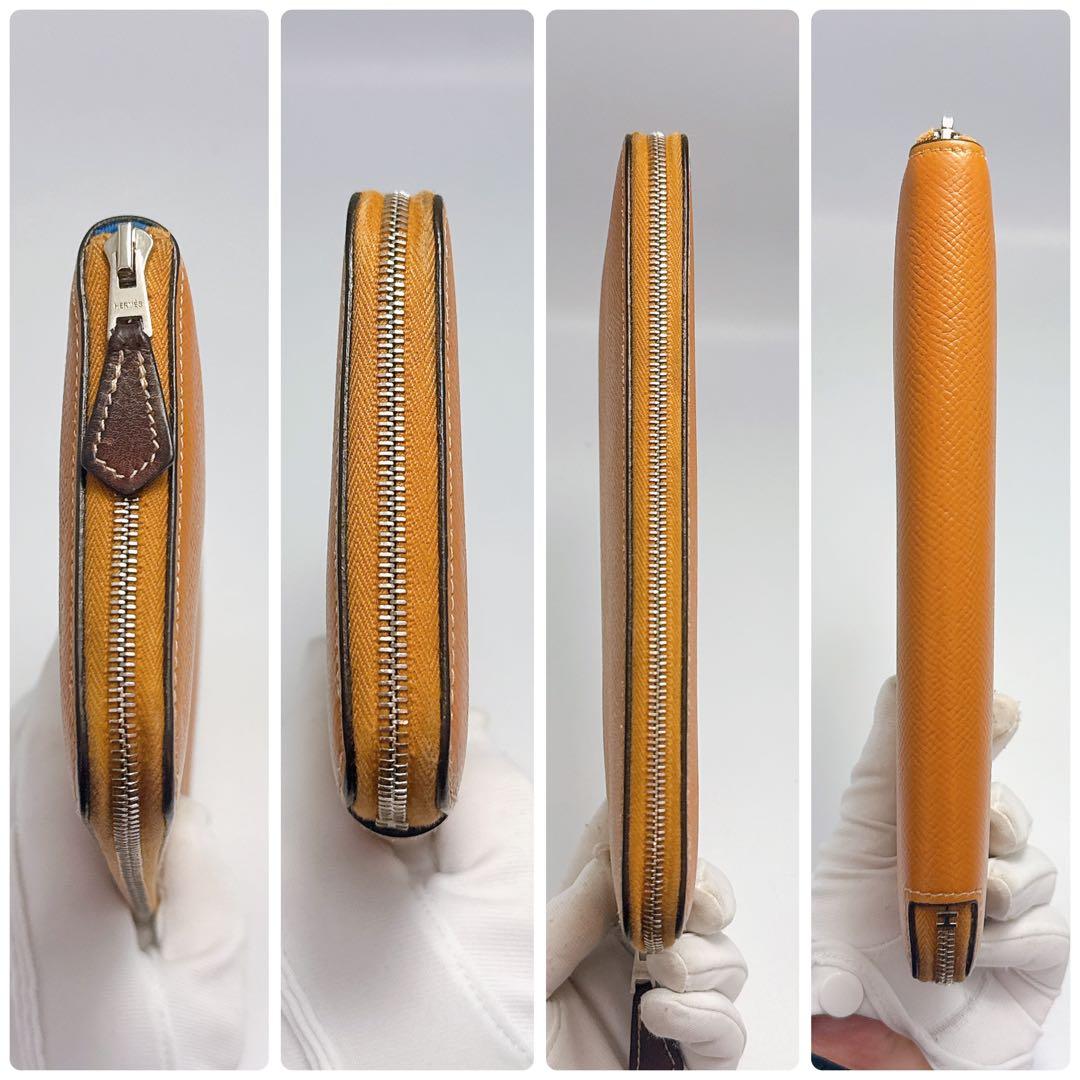 HERMES✨ アザップ シルクイン ゴールド ラウンドファスナー長財布 A刻印