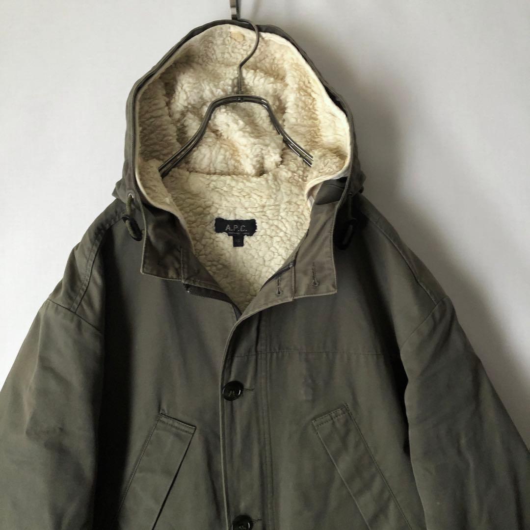 【秋冬】チュニジア製 A.P.C アーペーセー ボアライナー付き モッズコート