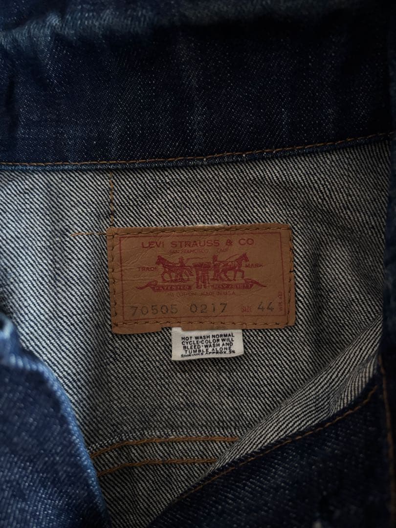 【ほぼデッドストック】70s　LEVI'S　70505 布ケアタグ　44