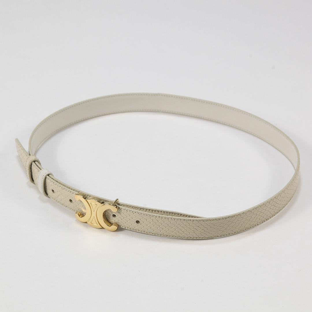 極美品 CELINE トリオンフ リバーシブルベルト 25MM ゴールドバックル