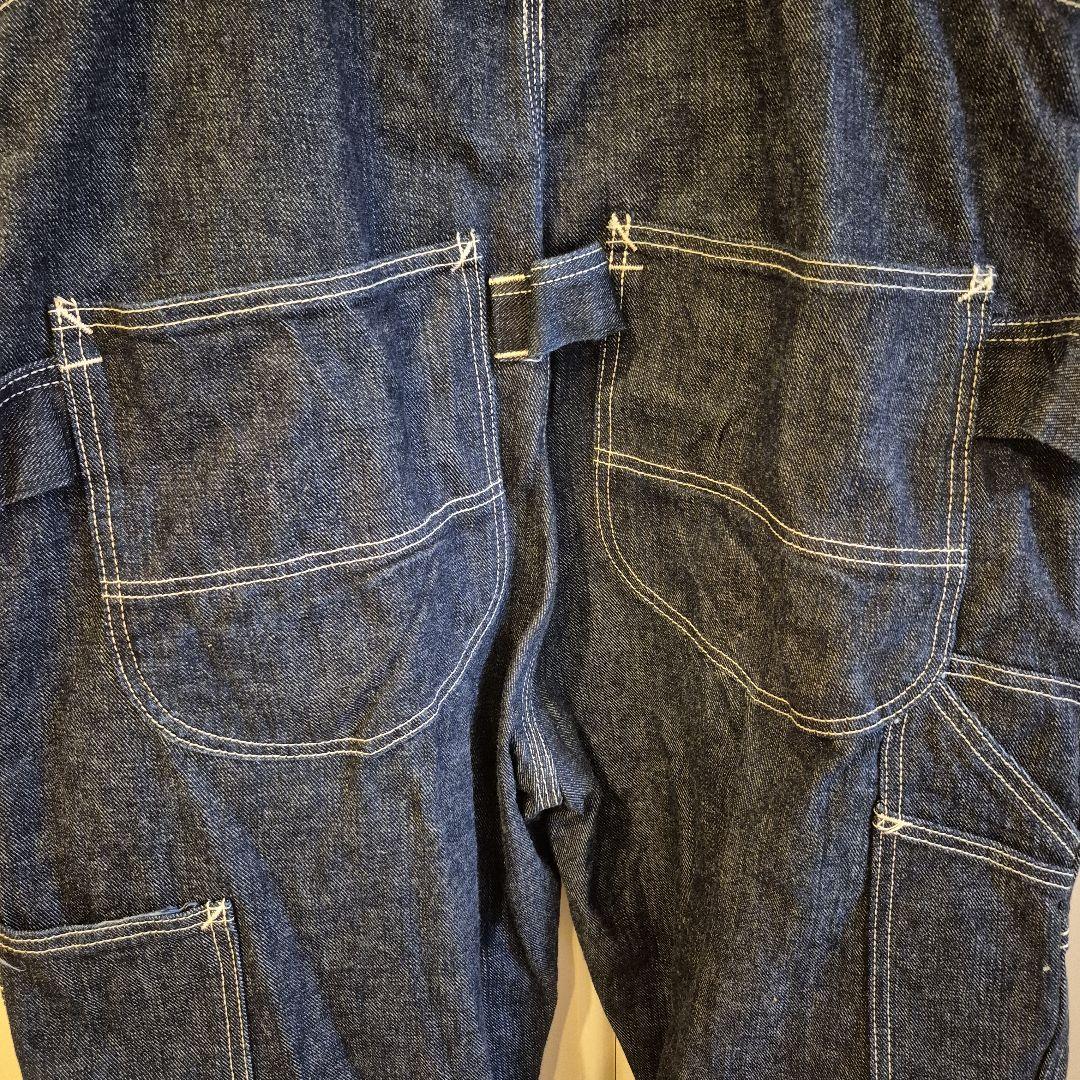 d*t様 超レア❗エヴィスEVISU エプロン付きオーバーオール34インディゴブ