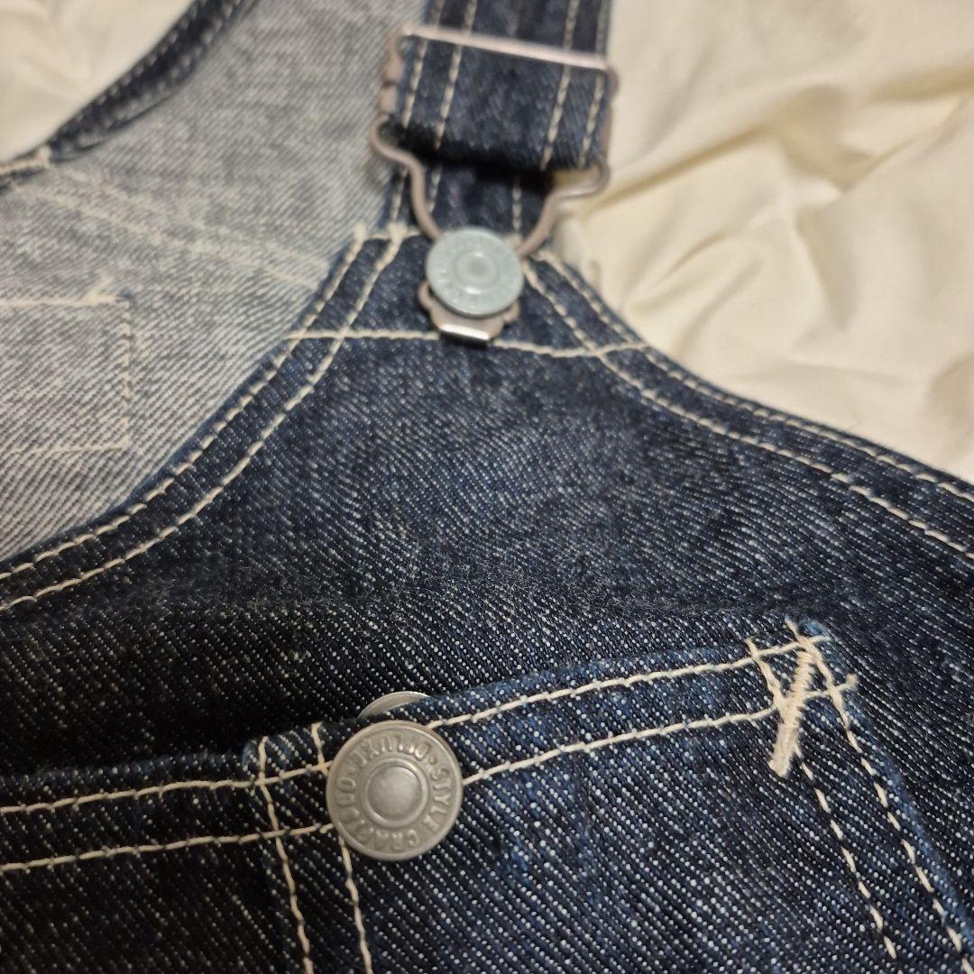 d*t様 超レア❗エヴィスEVISU エプロン付きオーバーオール34インディゴブ