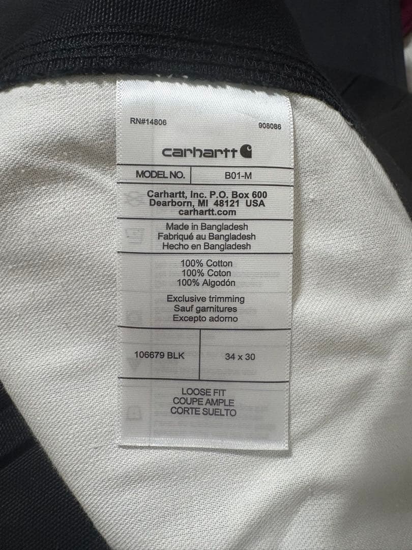 【極美品】 Carhartt ダブルニー ワークパンツ ブラック 34×30