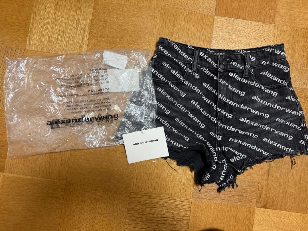 alexanderwang ロゴプリント デニム ショートパンツ23