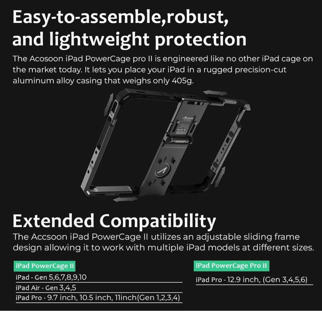 Accsoon iPad PowerCage Pro Ⅱ iPad用
