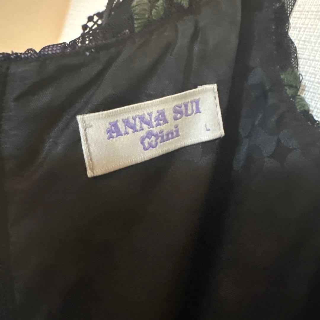 【美品】アナスイミニ　花刺繍　ドレス　セレモニー　L 130cm 140cm