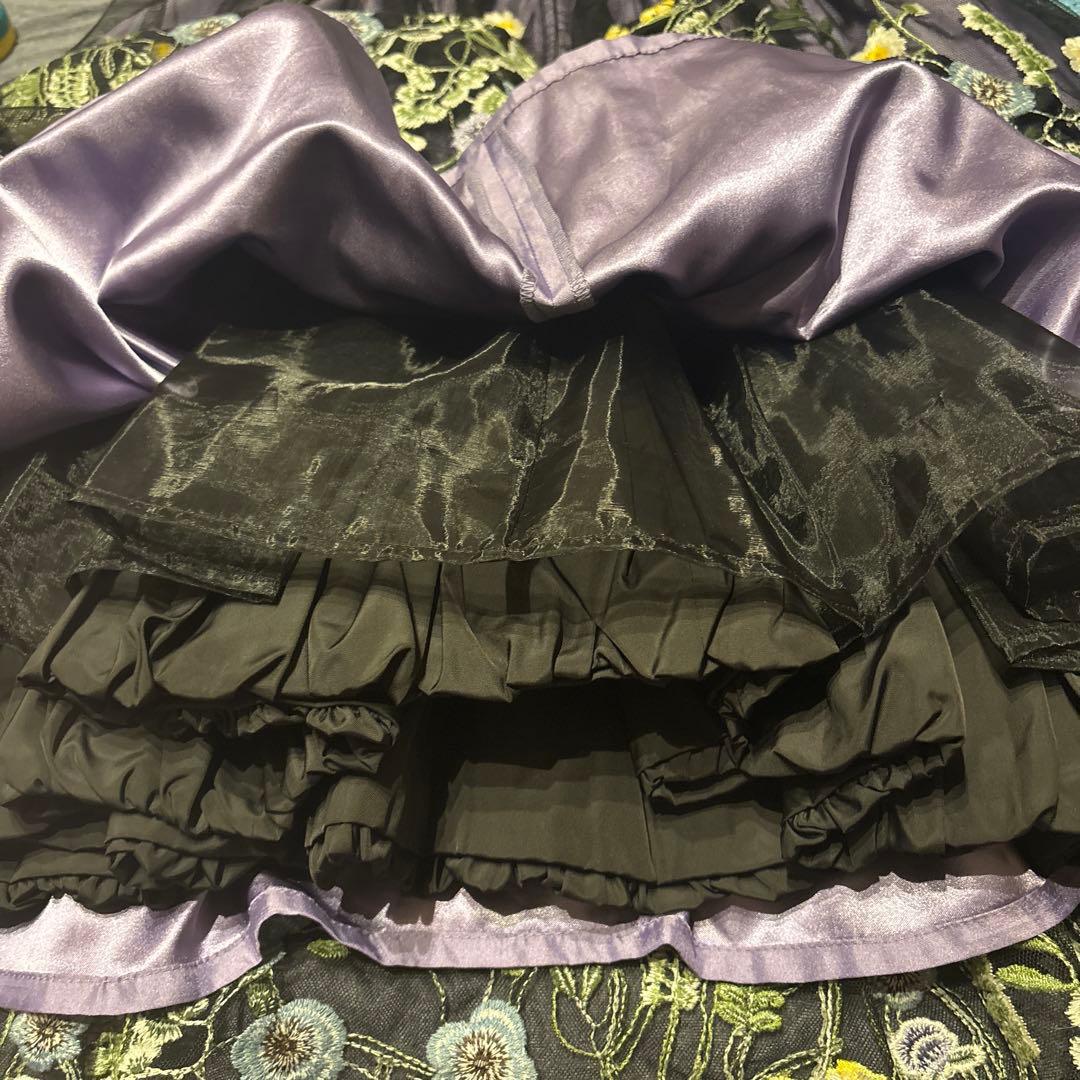 【美品】アナスイミニ　花刺繍　ドレス　セレモニー　L 130cm 140cm