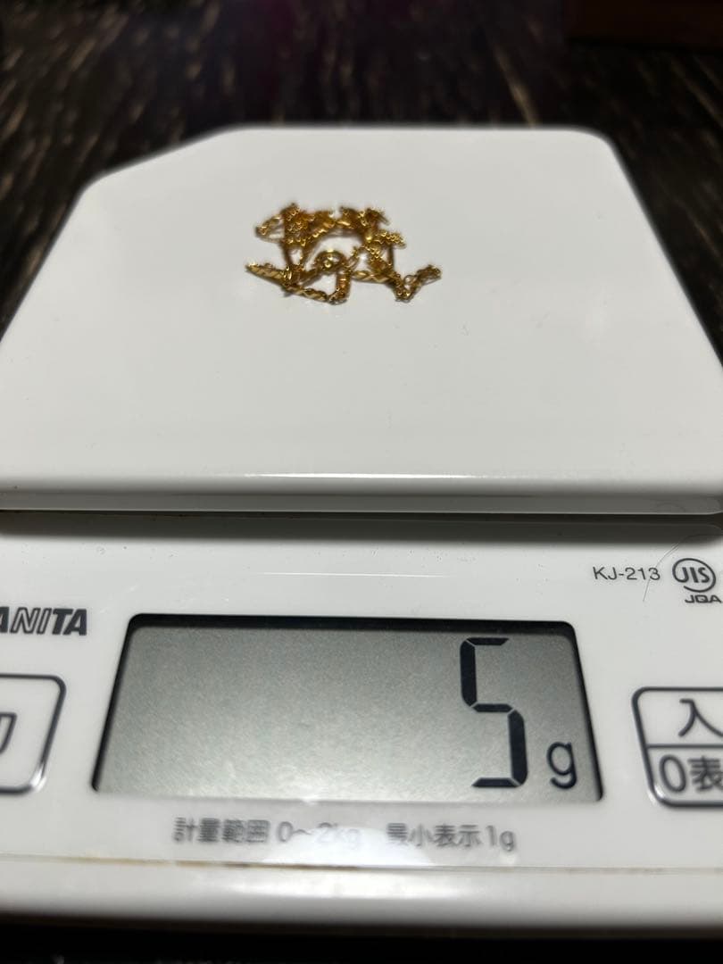 切子チェーンネックレス　造幣局刻印　18K