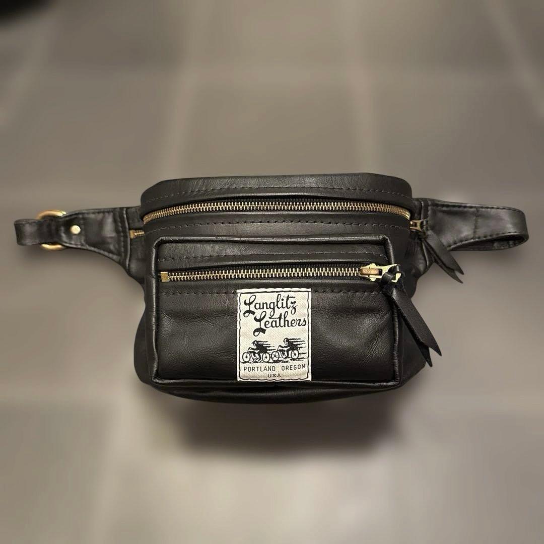 【美品】ラングリッツレザーOutside Pocket Waist Bag