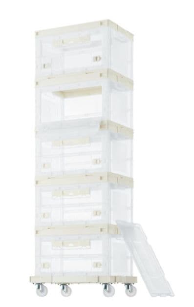 折りたたみコンテナ 50L 6個&フタ3枚&キャリー2個