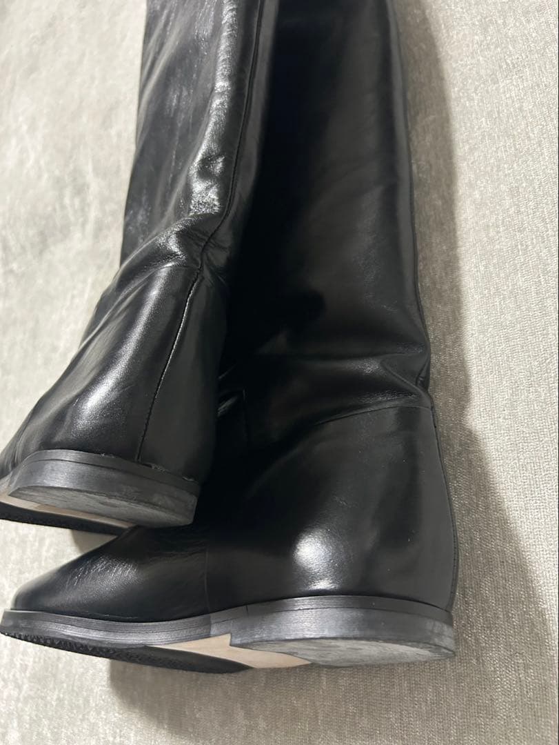 美品　REMME ブレンタ38 ブラックレザー　本革　ロングブーツ インヒール