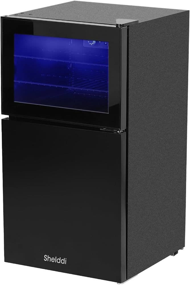 小型冷蔵庫冷凍庫 80L 幅44.5 透明ガラスドア 静音 省エネ 左開き