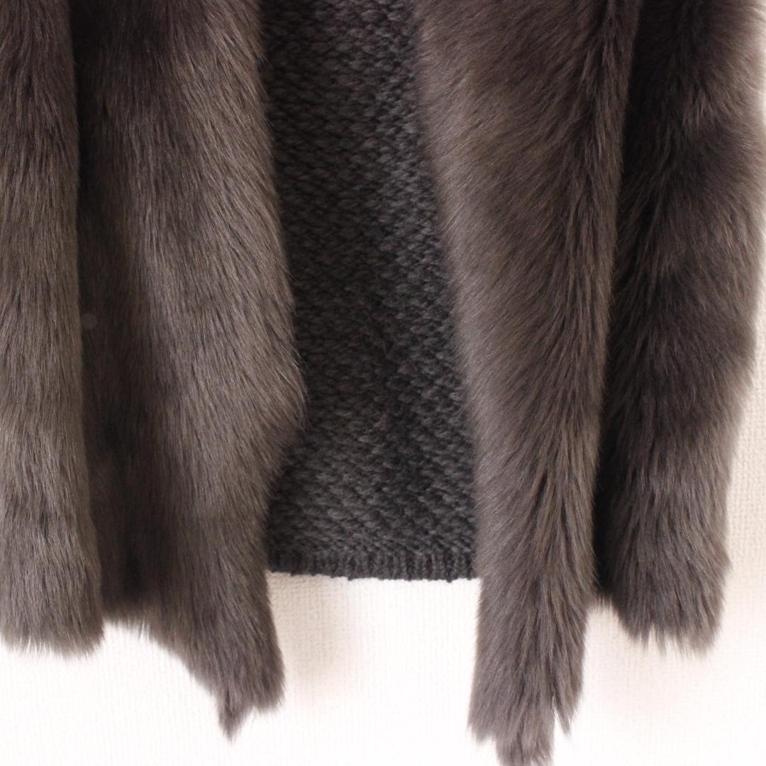 GUSHLOW&COLE ニット切り替えムートンベスト アルパカ