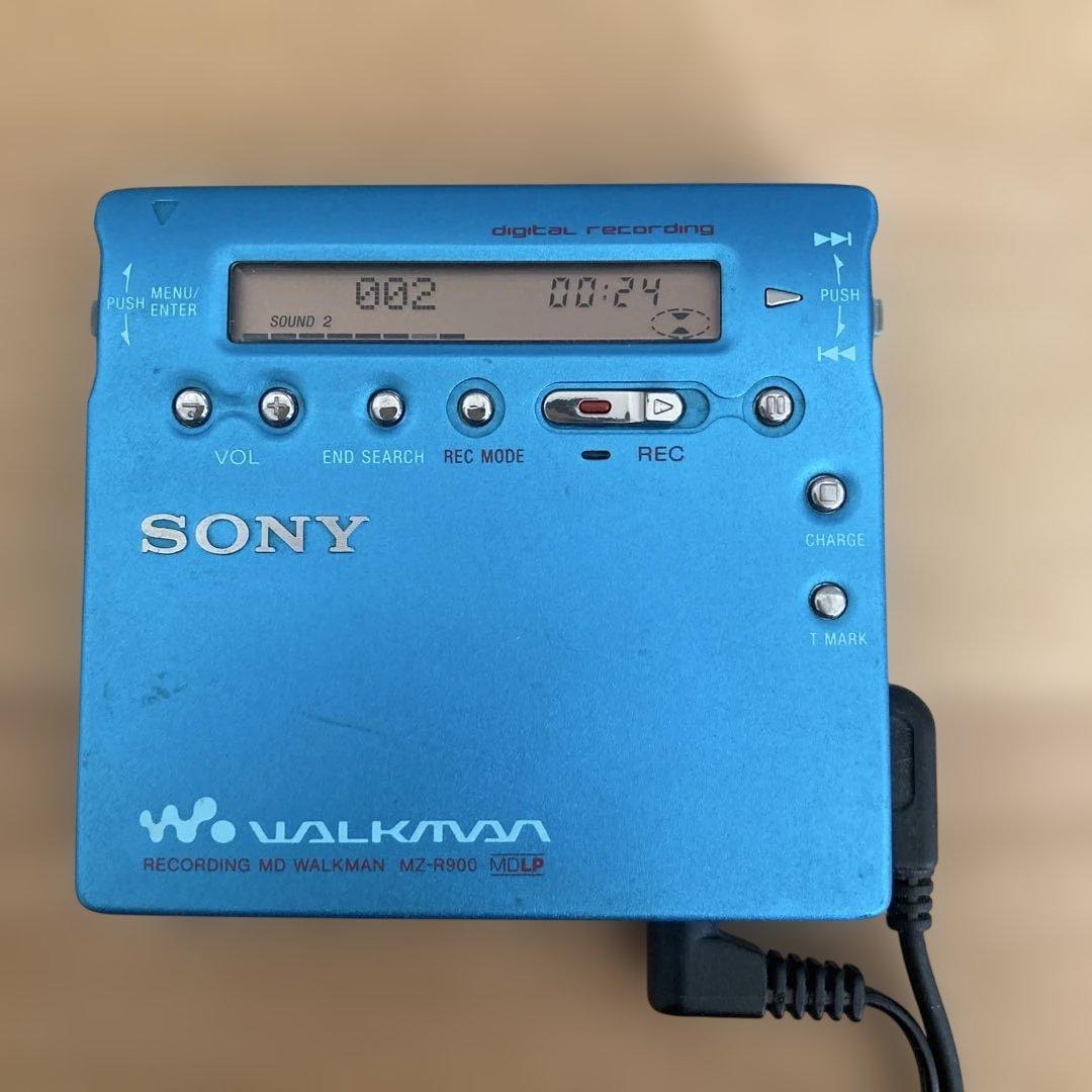 動作確認　SONY ポータブルMDレコーダー MZ-R900 青　録音