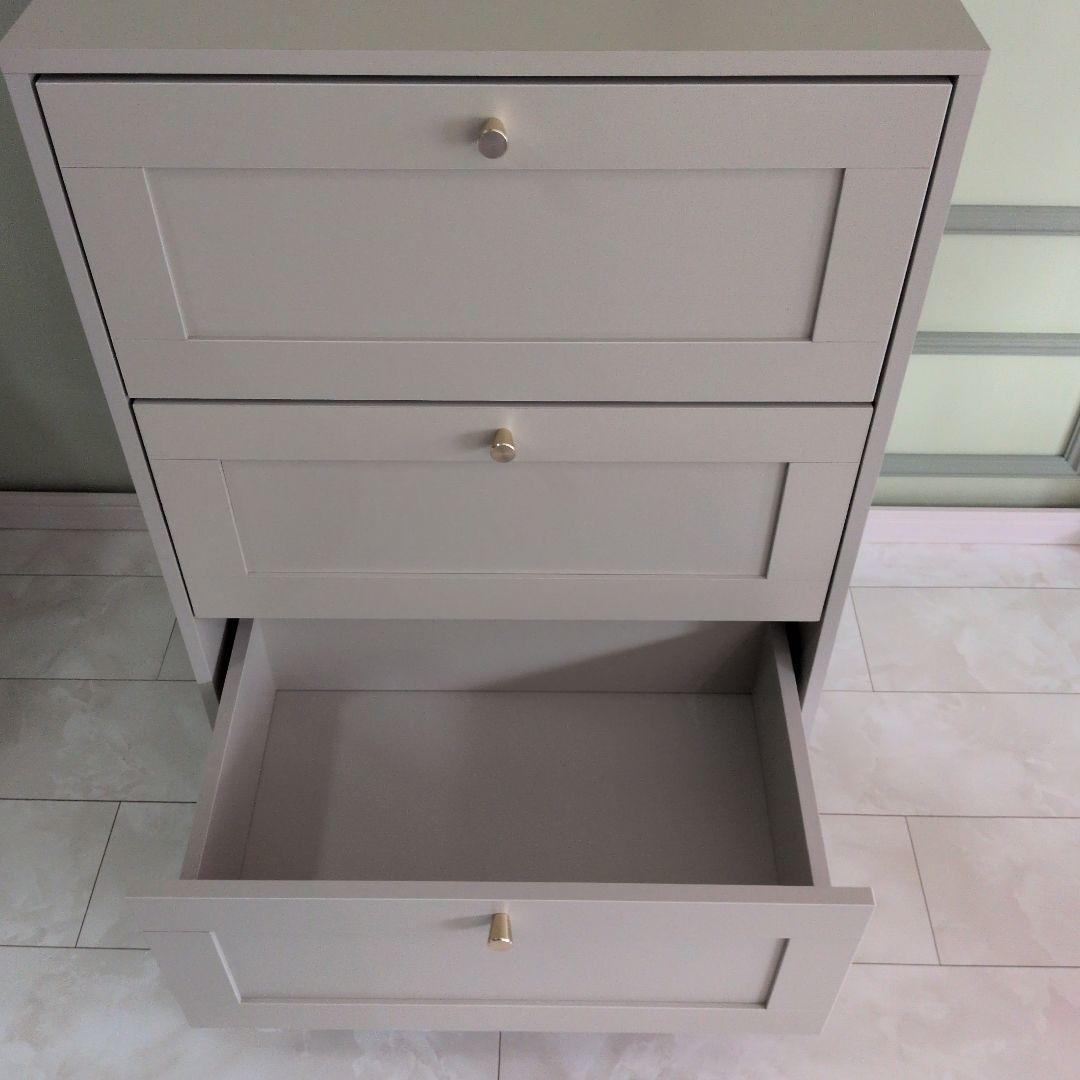 3段チェスト　ベージュ