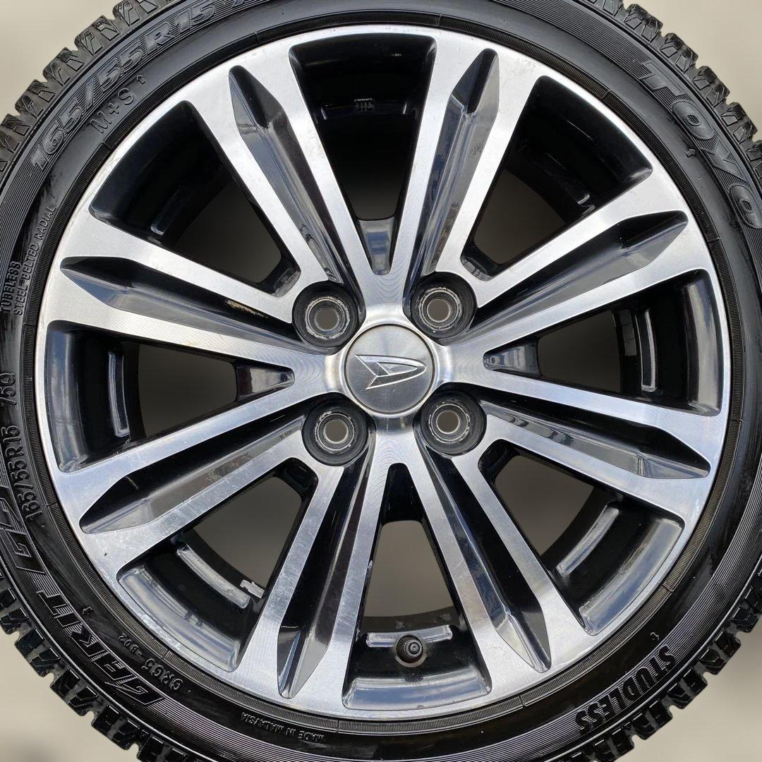 中古バリ溝トーヨースタッドレスセット165/55R15 ウェイク、タント