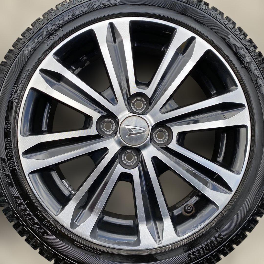 中古バリ溝トーヨースタッドレスセット165/55R15 ウェイク、タント