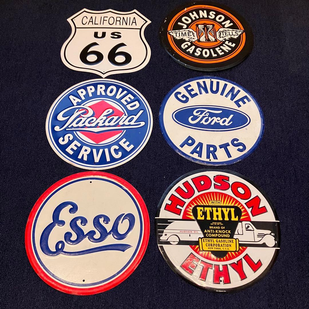 アメリカンヴィンテージ サイン USA ６枚セット 看板 オート系