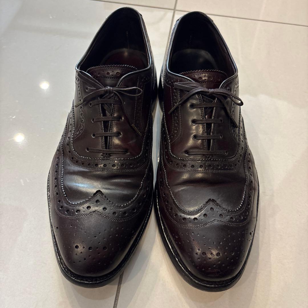 ウィングチップ コードバンレザー ドレスシューズ ダークブラウン