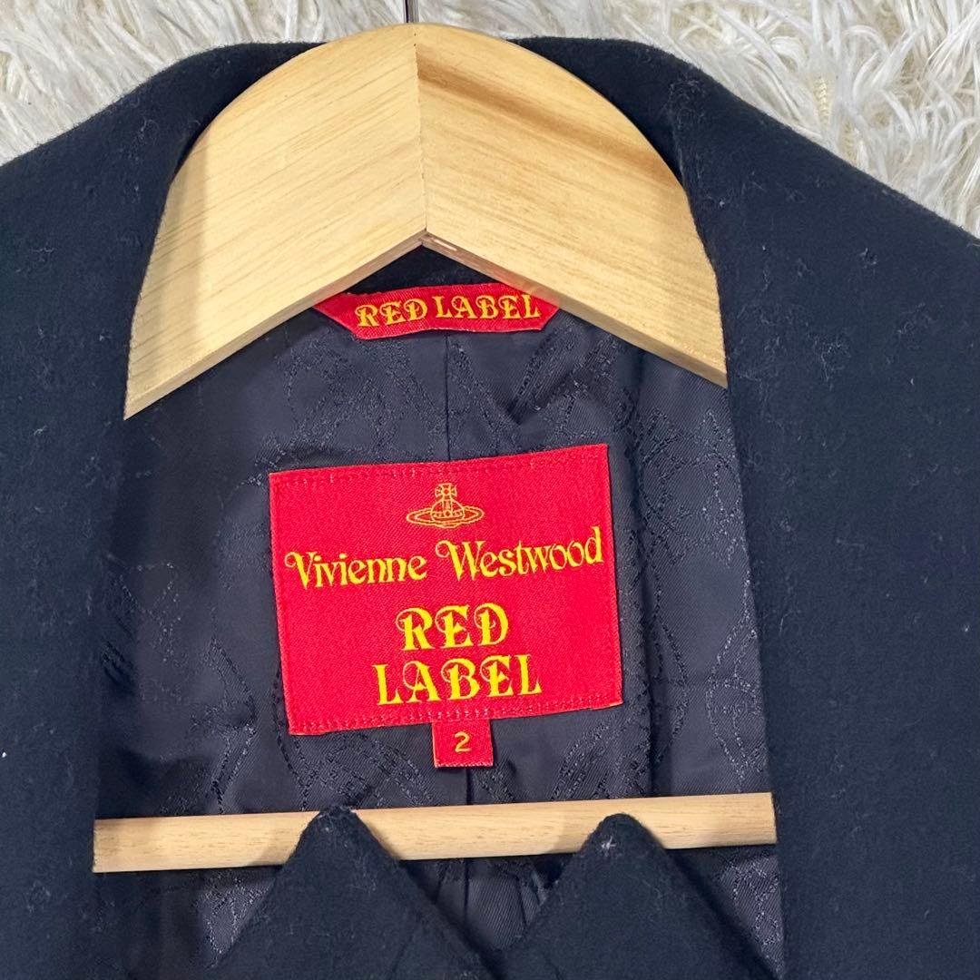 ヴィヴィアンウエストウッドレッドレーベルピーコートオーブボタンブラック総柄 2