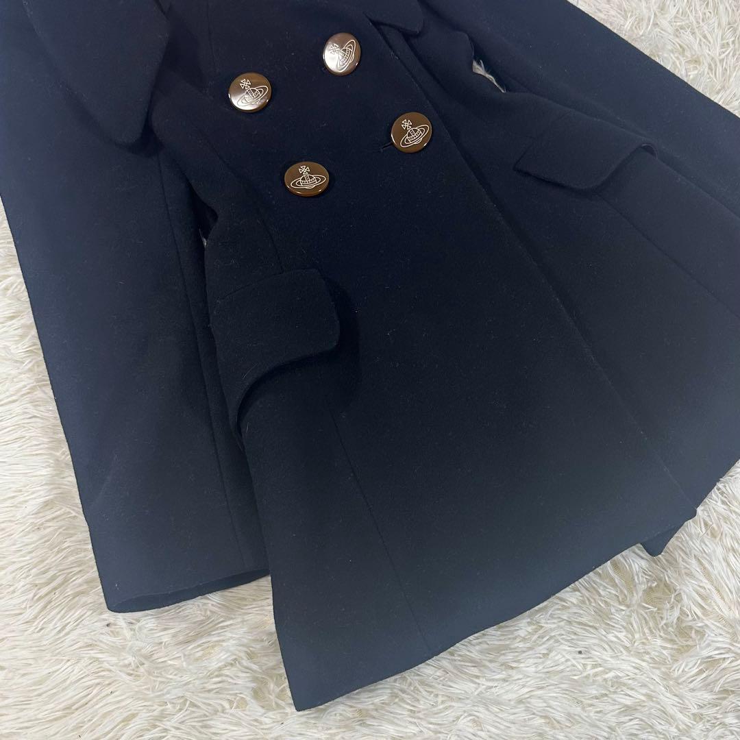 ヴィヴィアンウエストウッドレッドレーベルピーコートオーブボタンブラック総柄 2