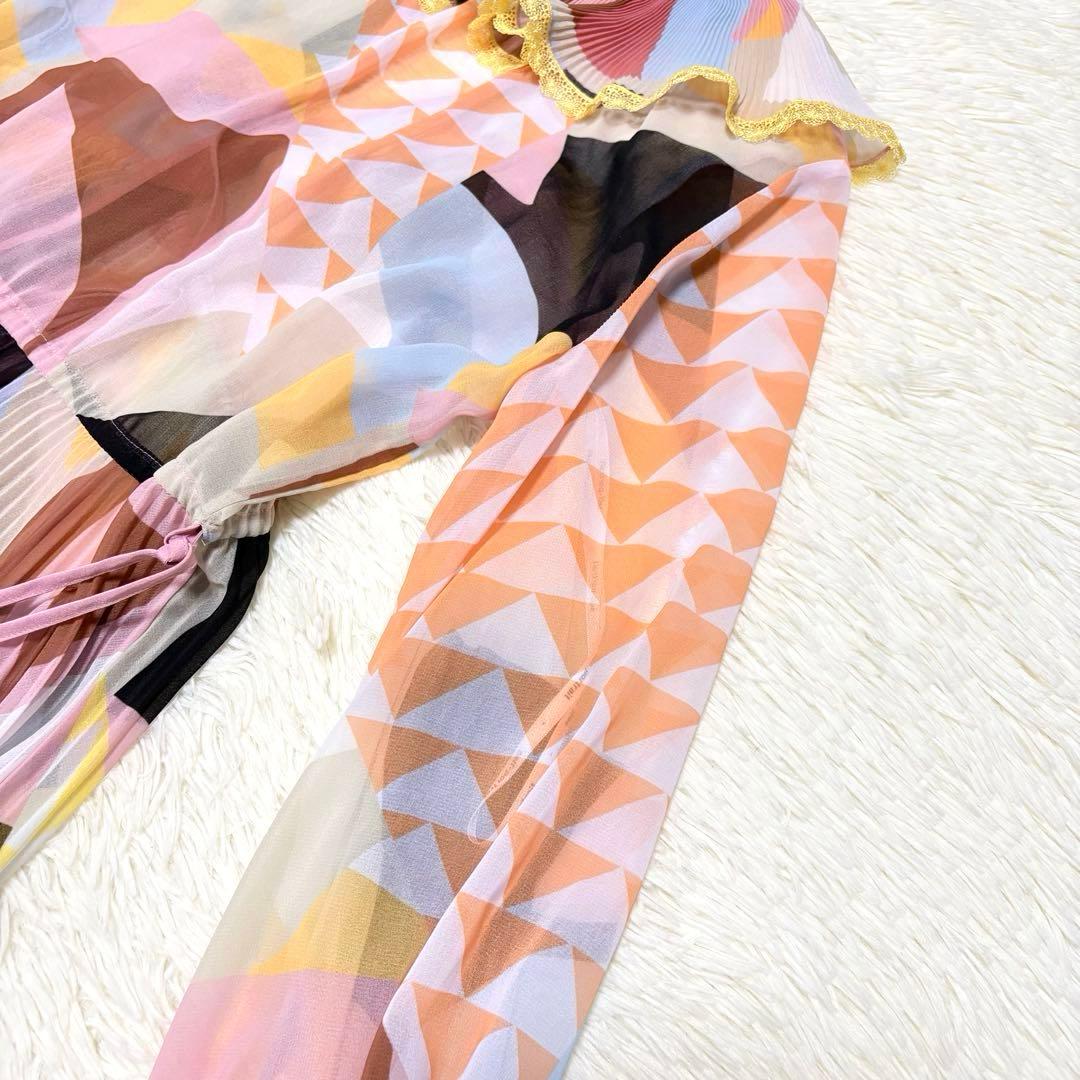 美品 セルフポートレイト 中条あやみ着用 マキシドレス プリーツ ラッフル 多色