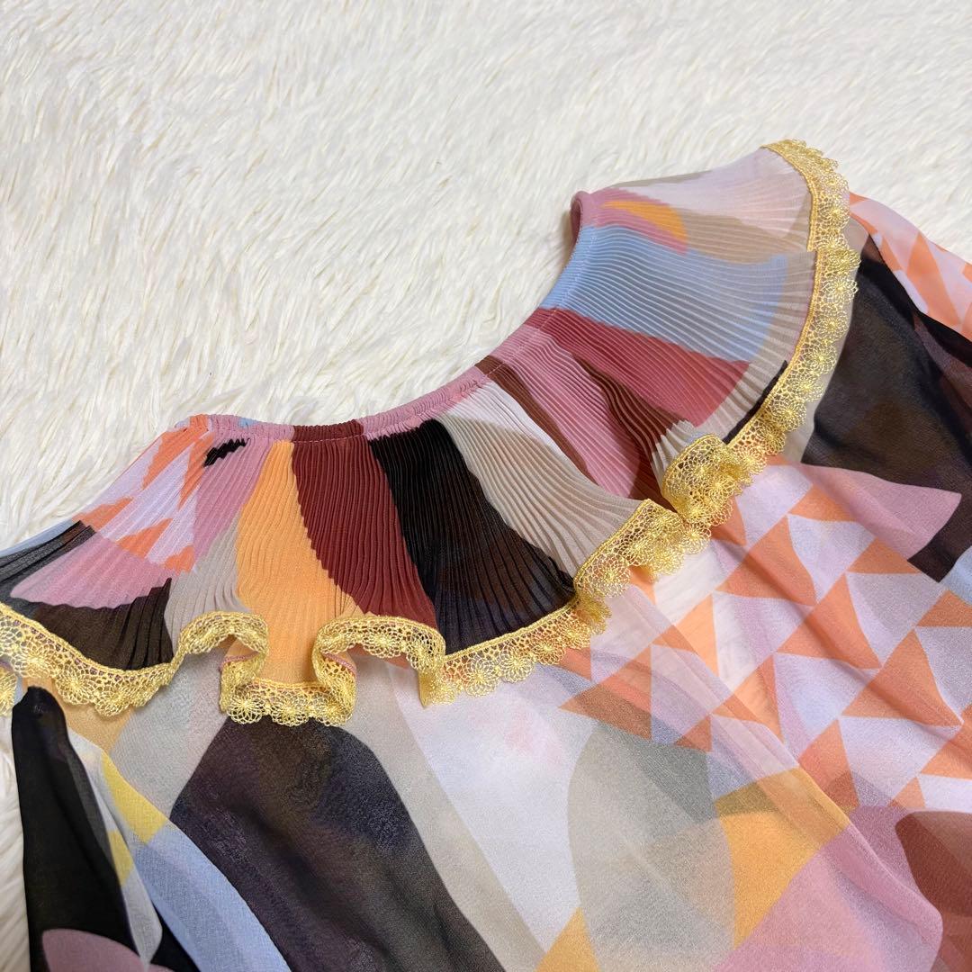 美品 セルフポートレイト 中条あやみ着用 マキシドレス プリーツ ラッフル 多色