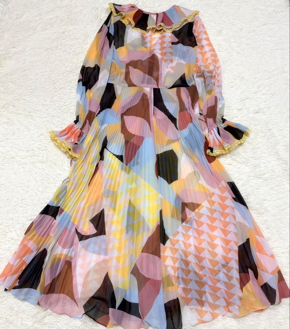 美品 セルフポートレイト 中条あやみ着用 マキシドレス プリーツ ラッフル 多色