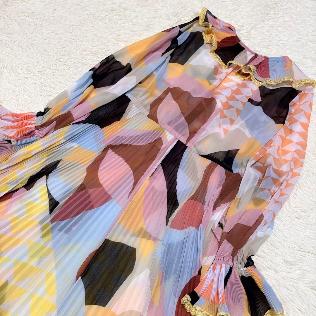 美品 セルフポートレイト 中条あやみ着用 マキシドレス プリーツ ラッフル 多色