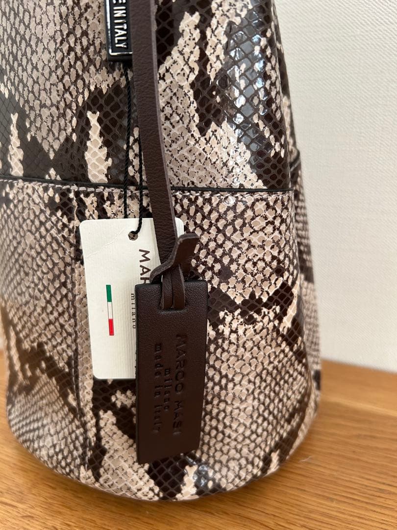 未使用 marco masi マルコマージ パイソン レザーバッグ　ハンドバッグ