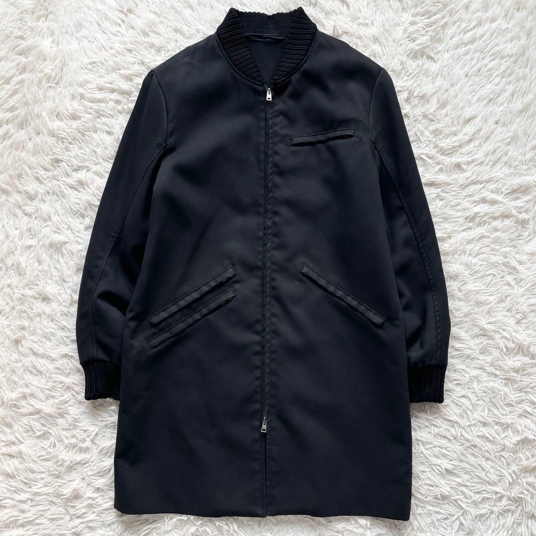 MARNI ロング丈 MA-1コート ブルゾン ロゴ刻印ダブルジップ ブラック