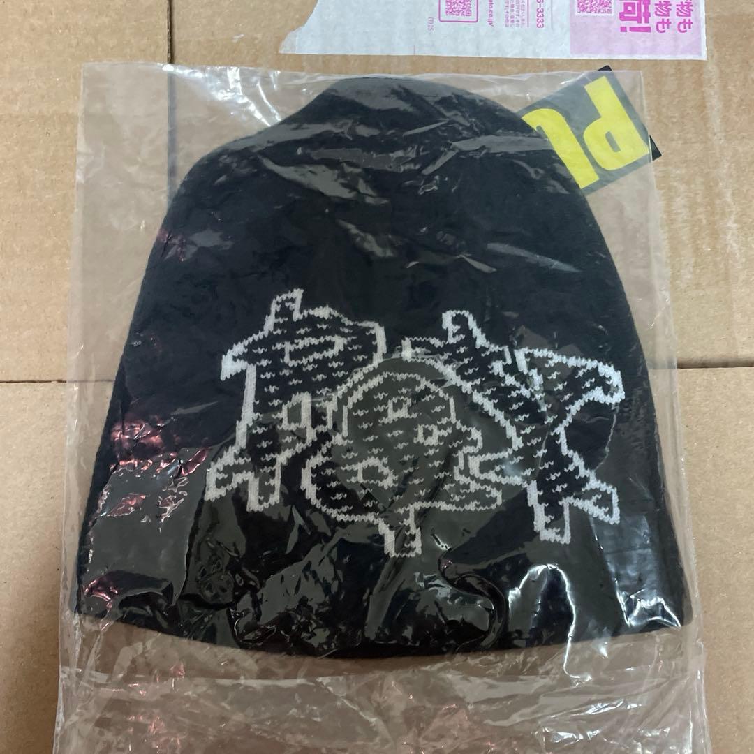 punkandyo ビーニーTRACK PATTERN BEANIE BLACK