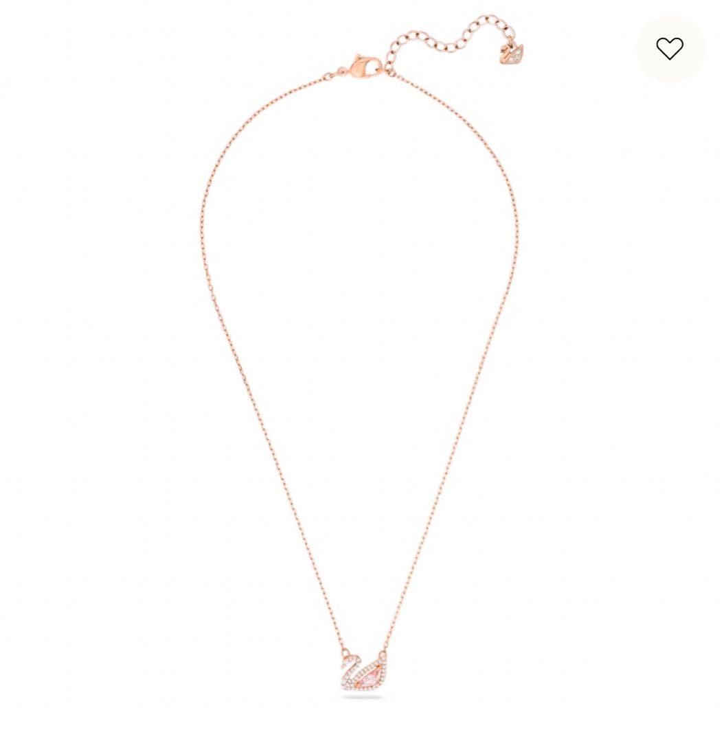 Swan ネックレス スワン, ピンク, ローズゴールドトーン・プレーティング